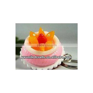 Fashion&charm simulation strawberry&orange cake keyring