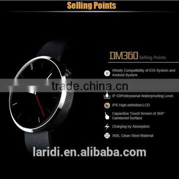 DM360 android smart watch 2015 new style with heart rate monitor bluetooth for android and IOS system phone