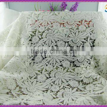 2015 fashion simple design latest embroidery lace fabric with holes