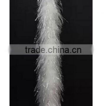 Marabou Feather Boa - WHITE w SILVER LUREX