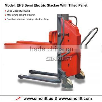 EHS Semi Electric Stacker With Tilted Pallet