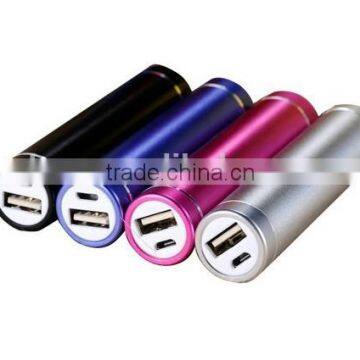 Best sell cylinder metal powerbank 2600mah