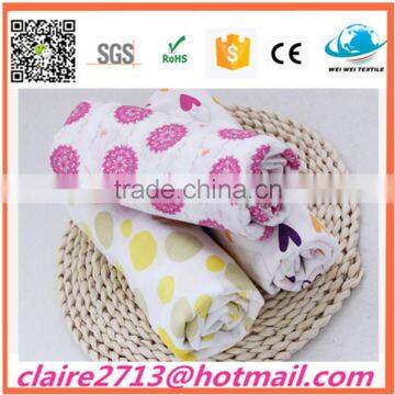 Baby Blanket Manufacturer 100% Cotton Printed Muslin Fabric Baby Swaddle Blanket Bamboo Baby Muslin Wrap Cloth