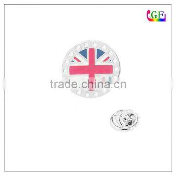 UK flag lapel pin In silver plated