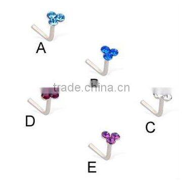 316L steel crystal nose ring body piercing jewelry nose ring