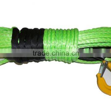 ALL KINDS OF COLORS SYNTHETIC UHMWPE WINCH ROPE CABLE WITH HOOK & ROCK GUARD