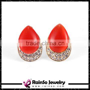 Fine Wholesale Red Nail Shape Lady Stud Charms Earring