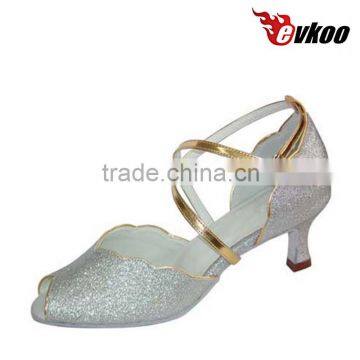 1 pair of Silver-Color Performance Evkoodance Mordern Latin Dance Shoes H:5.5cm