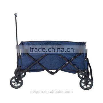 Outsunny Blue Collapsible Folding Utility Wagon Garden Cart