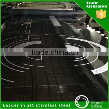 china products mirror decorative stainless steel black patter etching elevator sheet