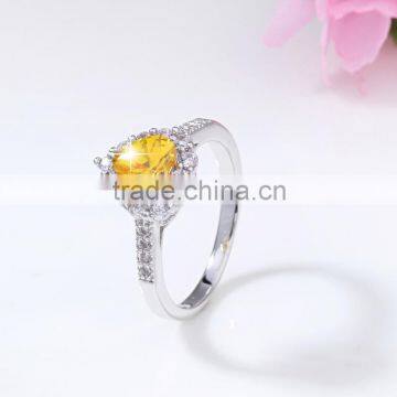 S925 Sterling Silver Premier Jewelry Cubic Zirconia Crystal Orange Gemstone Heart Diamond Wedding Rings Stainless Steel Bands photo-3