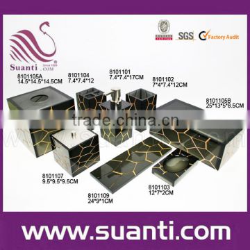 Top Grade Chrismas High Quality factory Cheap handmade Eco-friendly decorative resin black square unique bathroom accessories