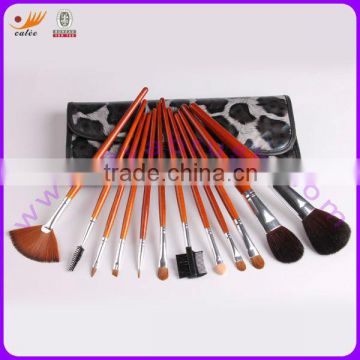 12pcs Makeup Brush Set with Aluminium Ferrule and Wooden Handle