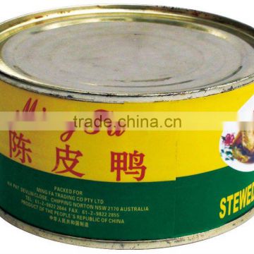 Wholesale Halal Canned Stewed Duck with Orange Peel OEM Food