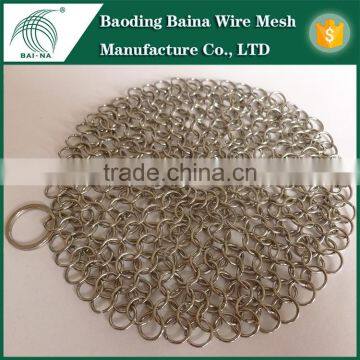 high quality 304 316 300 wire mesh AISI circular cast iron pan cleaner