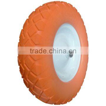 16inch 4.00-8 Colorful PU Wheel With Quality Ball Bearings for Wheelbarrows photo-2