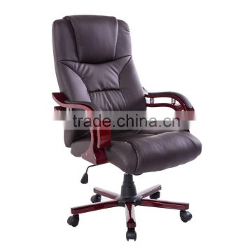 PU Leather / Wood High Back Executive Office Chair