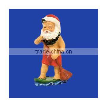 New Products Fashion Resin Christmas Ornaments Surfing Santa Claus