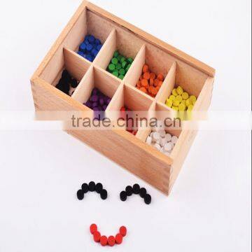Froebel Wooden Colorful Beads Teaching Tool Learning Educational Preschool Baby Toys Colorful Wood Particle Combination photo-2