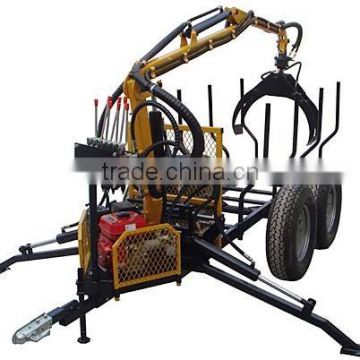 Gasoline Engine Timber Trailer with Crane