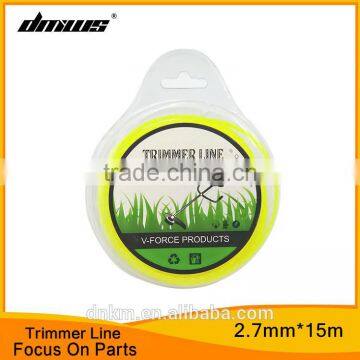 Top Garden Tool Parts Brush Cutter Parts 2.7mm*15m Twisted Nylon Trimmer Line For Head