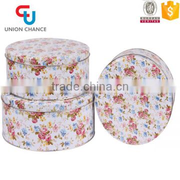 3PCS Large Round Storage Tin Box Set