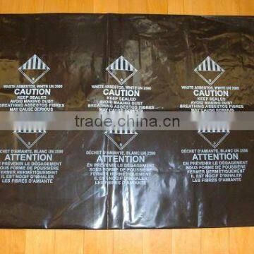 clear black plastic asbestos garbage bags