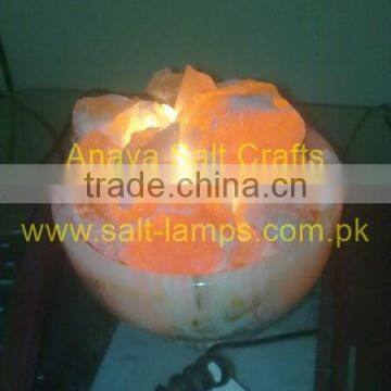 Fire Bowl Salt Lamp/ Crafted Salt Lamp/ Himalayan Salt Lamps/ Salt Lamp With Chunks photo-4
