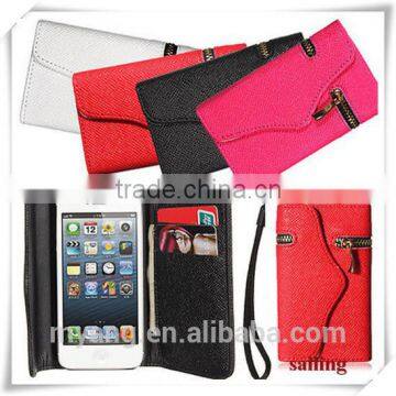 Wholesale Luxury Zippered Leather Wallet Flip Case For Apple Iphone 6 With Corsair, Eather Wallet Flip Case For Iphone 6 photo-3