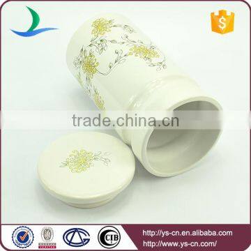 Modern Ceramic Flower Deca Canister Jars for Kitchen photo-2