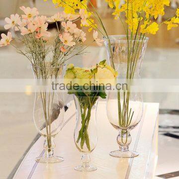 Home wedding table decor high transparent flower arranging glass containers