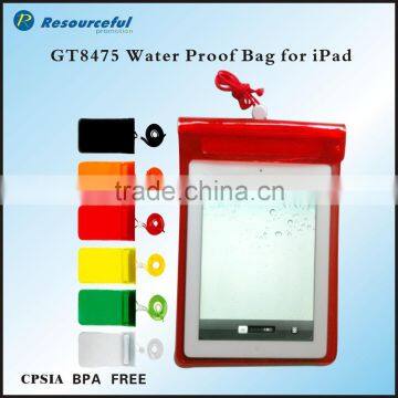 Eco-friendly Waterproof Plastic Bag,PVC Waterproof Tablet Bag With Lanyard