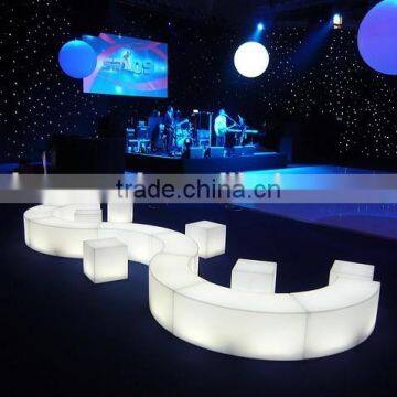 CE & RoHs certificate Led furniture/led curve cube chair