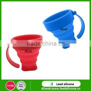 Portable safe reusable silicone collapsible cup / silicone folding cup