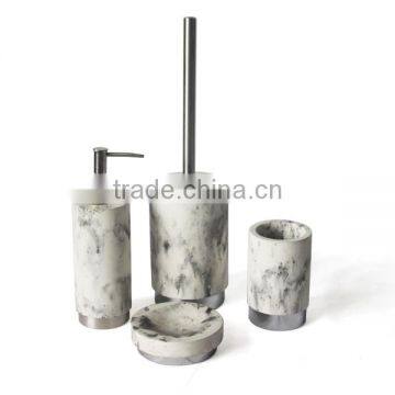 High level imitating white marble look plain cement toilet room accessories