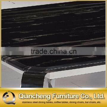 Black Marble Side Table With Silver Stainless Steel Frame for Wholesale photo-4