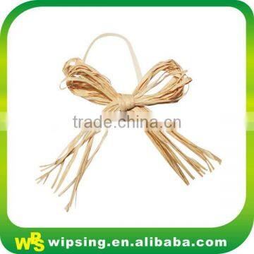 Natural Raffia Bow Tie With Elastic Loop Raffia Pre-tied Bow photo-4