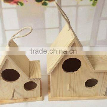 Dry Wood Carved Bird House /Nest On Yard