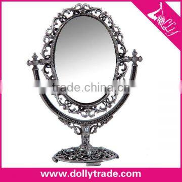 Table Top Decorative Pearl Silver Metal Frame Mirror