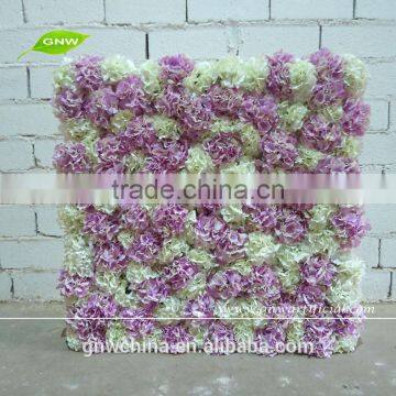 GNW FLW1508008 Cheap wedding decoration purple artificial hydrangea flower wall for sale
