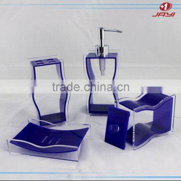 China Wholesale Luxury Pump Bottle Hotel Balfour Purple Crystal Clear Plastic Lucite Acrylic Bathroom Accessories photo-2