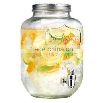 High quality clear glass water dispenser with tap