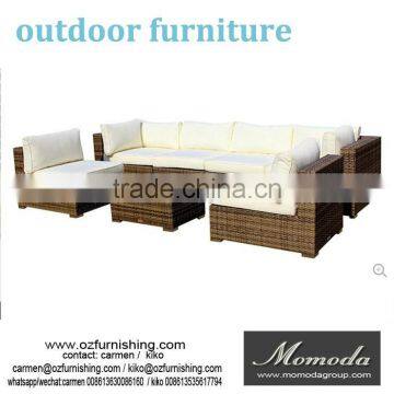 MMD007 6 PC Outdoor Patio Garden Sectional Furniture Set Wicker Rattan Sofa Chair Table