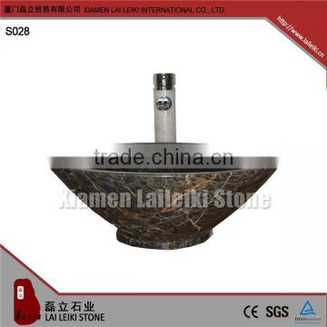 Cheap price polished black granite marble bathroom basin