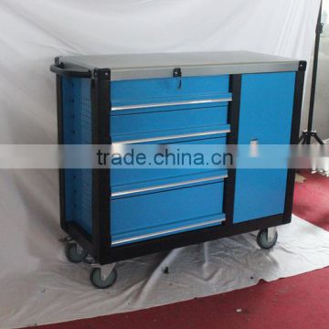 Durable tool trolley with one cabinet