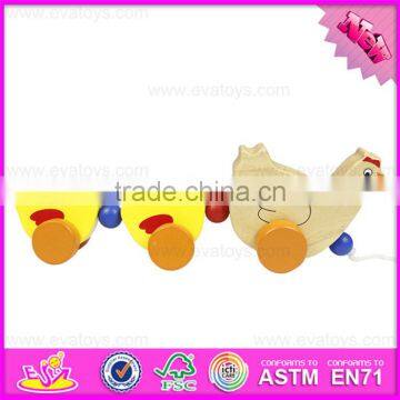 2016 Hot Sale Baby Wooden Chicken Toy, Top Fashion Kids Wooden Chicken Toy W05B153