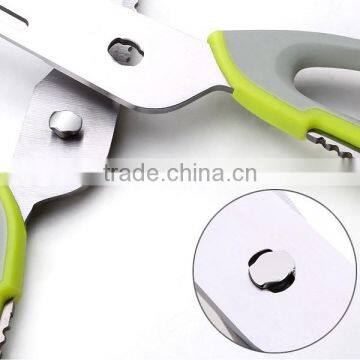 Stainless Steel Plastic Multi-function Kitchen Scissors Chicken Bone Scissor With Magnetic Holder Cover photo-4