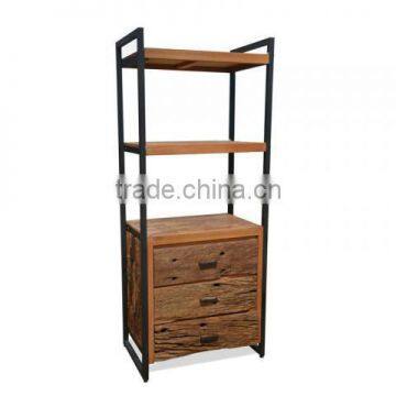 Book Rack 3 Drawers Rustic Industrial Furniture photo-2