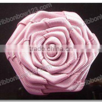 Polyester satin ribbon handmade flowers for dress