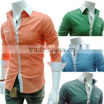 Fashion Candy Colors Luxury Collar Mens Fitted Formal Party Casual Dress Shirts